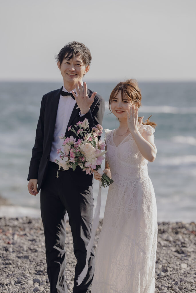 【ヒマワリ・ラベンダードライフラワー風ブーケH】結婚式前撮りフォトウェディング