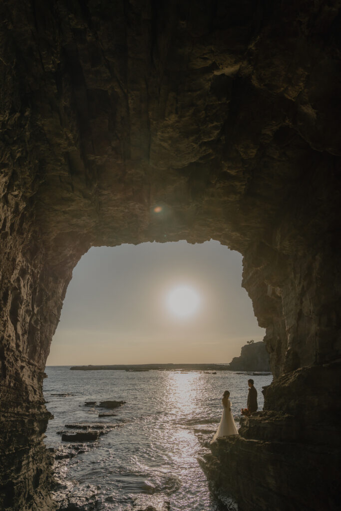 鳥毛洞窟の前撮り事例