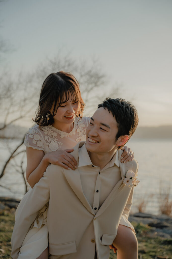 琵琶湖（湖岸緑地公園）の前撮り事例